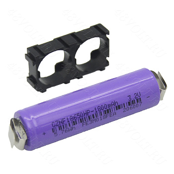 Аккумулятор LiFePO4 18650 3,2v 2000mah под пайку с холдером
